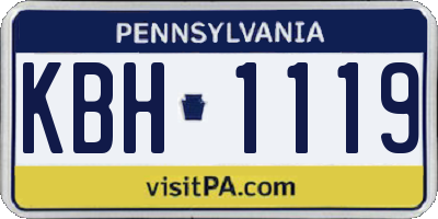 PA license plate KBH1119