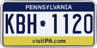 PA license plate KBH1120