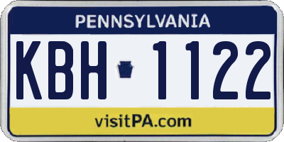 PA license plate KBH1122