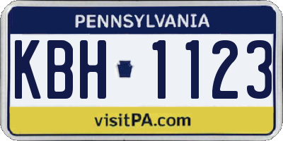 PA license plate KBH1123