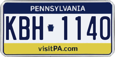 PA license plate KBH1140
