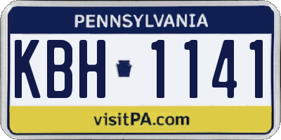 PA license plate KBH1141