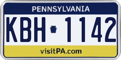 PA license plate KBH1142