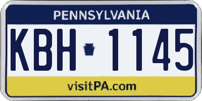 PA license plate KBH1145