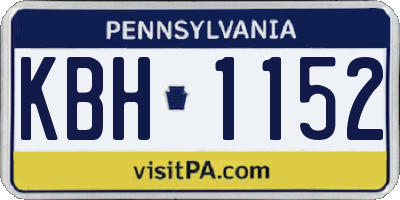 PA license plate KBH1152