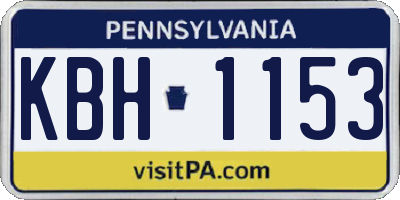 PA license plate KBH1153