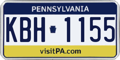PA license plate KBH1155