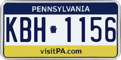 PA license plate KBH1156