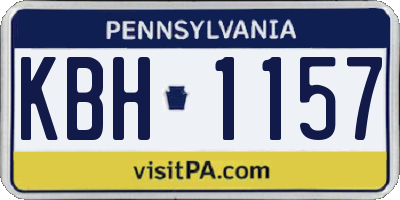 PA license plate KBH1157