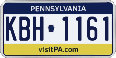 PA license plate KBH1161