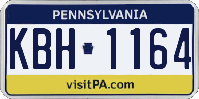 PA license plate KBH1164
