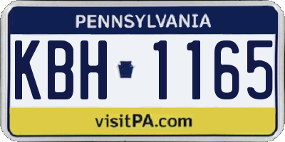 PA license plate KBH1165