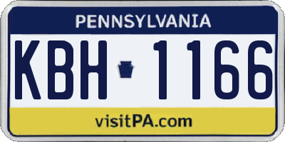 PA license plate KBH1166