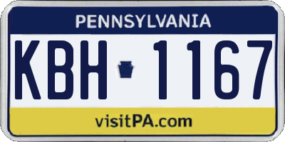 PA license plate KBH1167