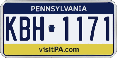PA license plate KBH1171