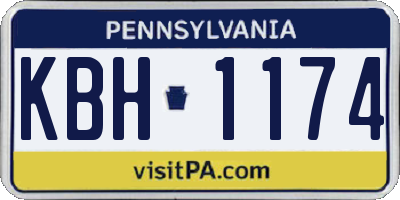 PA license plate KBH1174