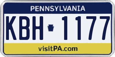 PA license plate KBH1177