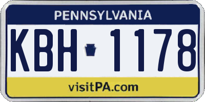 PA license plate KBH1178