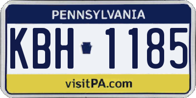 PA license plate KBH1185