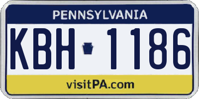 PA license plate KBH1186