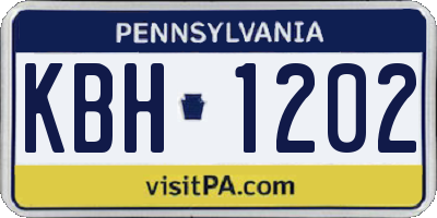 PA license plate KBH1202