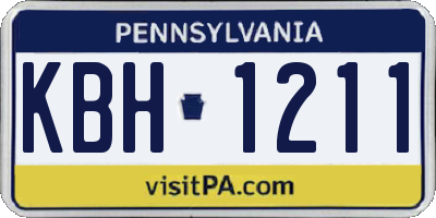 PA license plate KBH1211