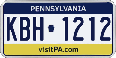 PA license plate KBH1212