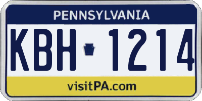 PA license plate KBH1214