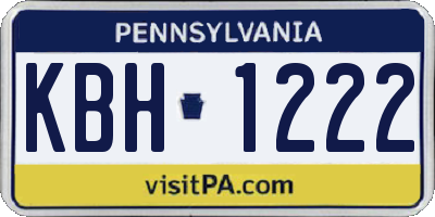 PA license plate KBH1222
