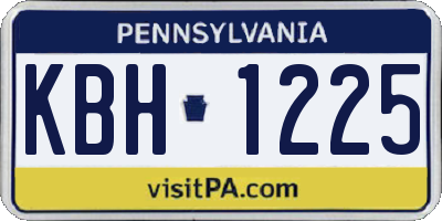 PA license plate KBH1225