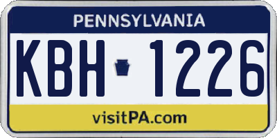 PA license plate KBH1226