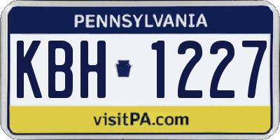 PA license plate KBH1227