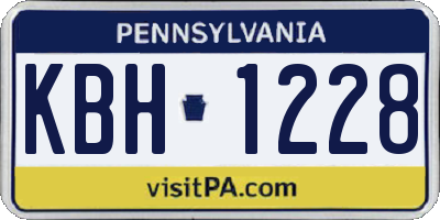 PA license plate KBH1228