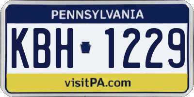 PA license plate KBH1229