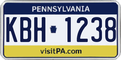 PA license plate KBH1238