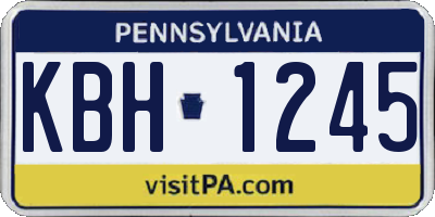 PA license plate KBH1245