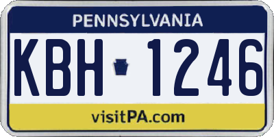 PA license plate KBH1246