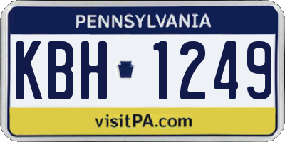 PA license plate KBH1249