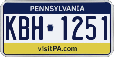PA license plate KBH1251