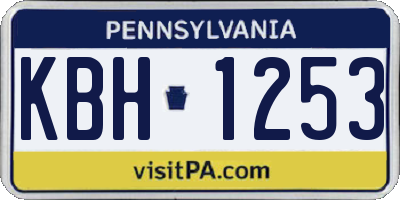 PA license plate KBH1253