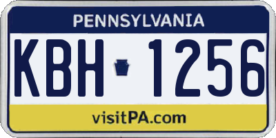 PA license plate KBH1256