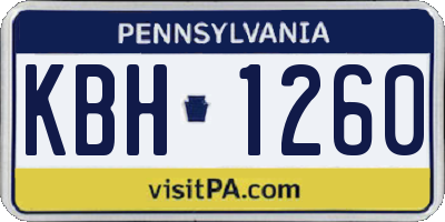 PA license plate KBH1260