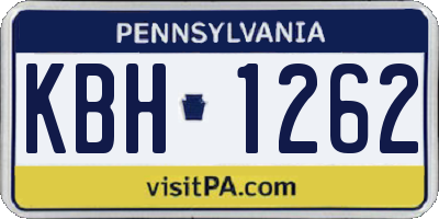 PA license plate KBH1262