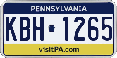 PA license plate KBH1265
