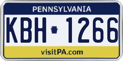 PA license plate KBH1266