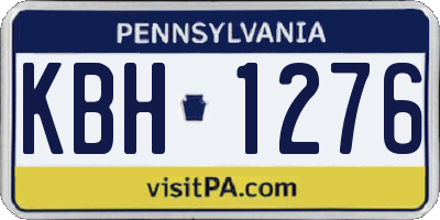 PA license plate KBH1276