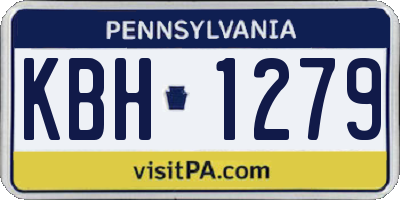 PA license plate KBH1279
