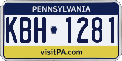 PA license plate KBH1281