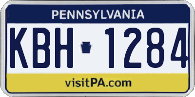 PA license plate KBH1284
