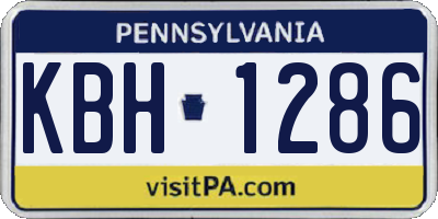 PA license plate KBH1286